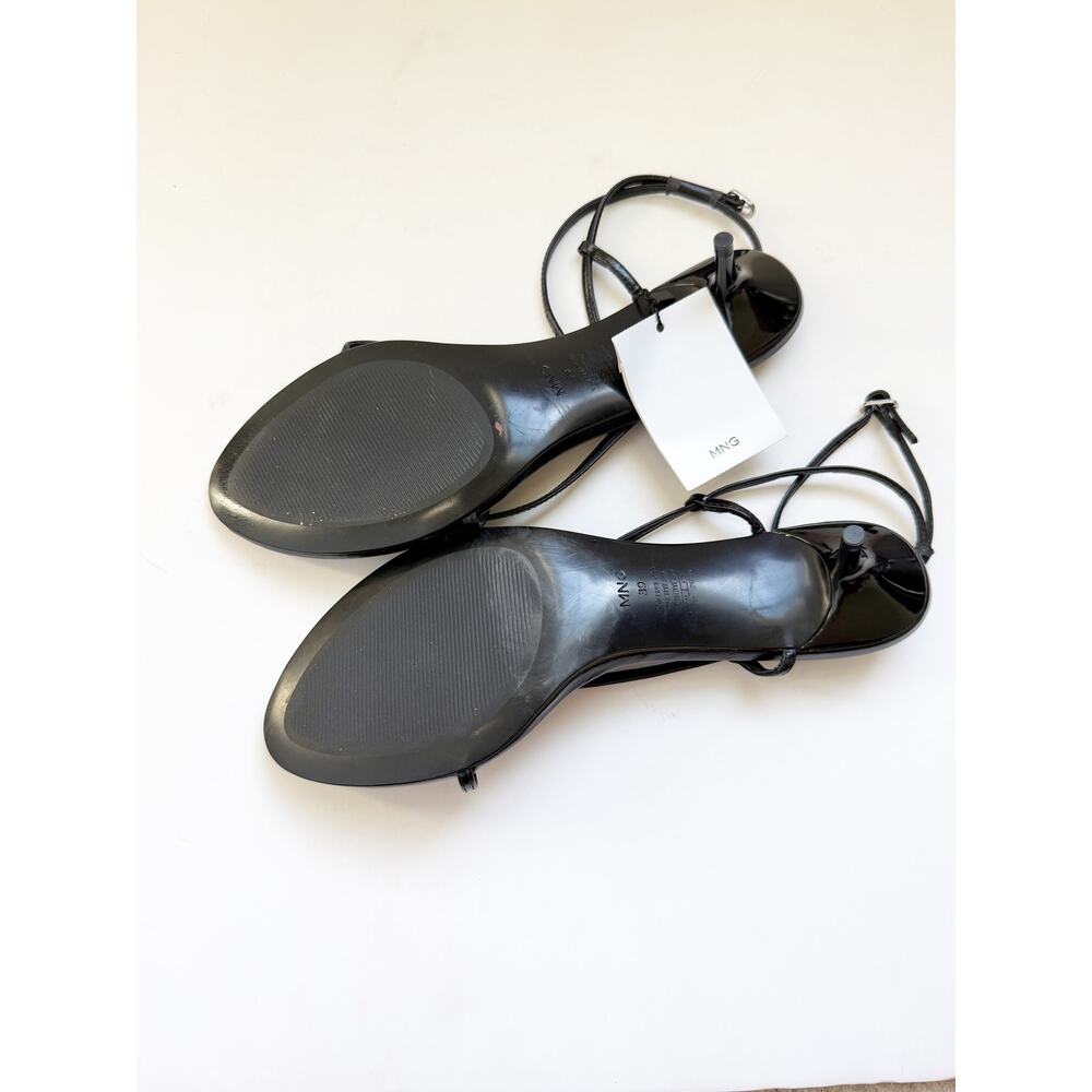 NWT Mango cross strap details heeled sandals in black EU 39 US 8.5 - Picture 3 of 7